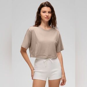Pima Cotton Cropped Short Sleeve